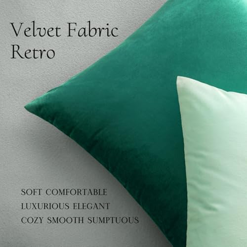 Image of MIULEE Pack of 2 Velvet Soft Soild Decorative Square Throw Pillow Covers Cushion Case for Sofa Bedroom Car 22 x 22 Inch 55 x 55 cm Teal