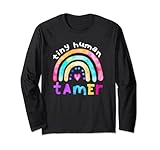 Tiny Human Tamer Watercolor rainbow Daycare Teacher Long Sleeve T-Shirt