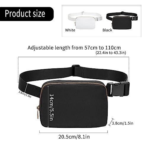 FuninCrea Fanny Pack, wasserdichte Nylon Hüfttasche Brusttasche mit verstellbaren Riemen für Frauen Männer, Modische Gürteltasche mit 3 Mesh Taschen zum Training, Laufen, Reisen, Wandern (Blau)