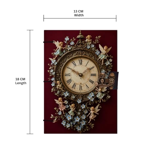 Image of Red Watch Diary Notebook 7x5 Inch 160 Pages Unruled Journal for Writing