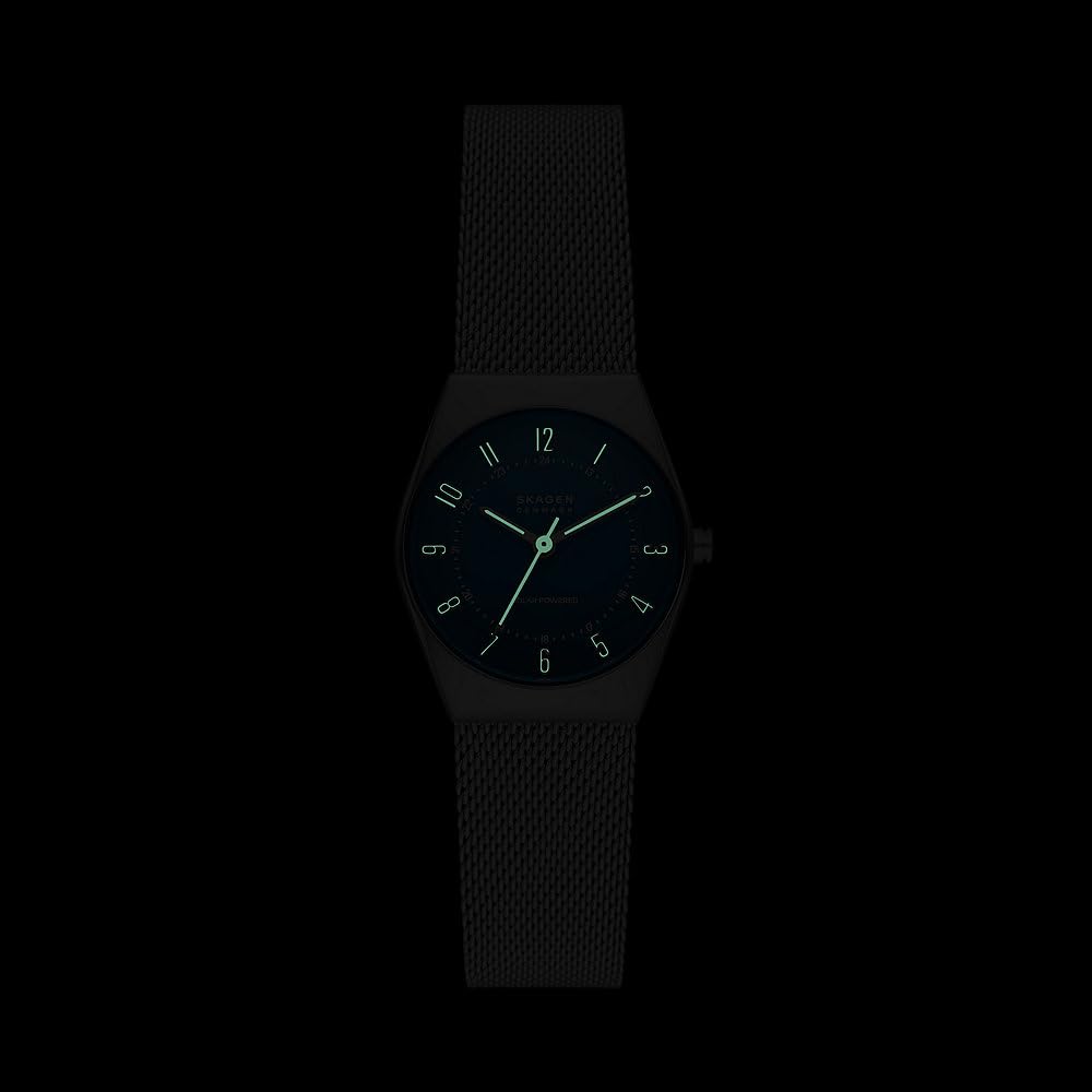 Skagen Grenen Watch for Women, Solar-Powered Movement with Stainless Steel or Leather Strap