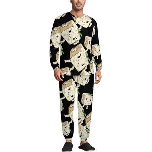 Tofus Pajama Set Long Sleeve Lounge Sets Sleepwear 2 Pjs Nightwear for Men Women
