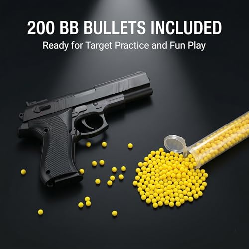 Image of Velinor Gun with BB Bullets High Primium Accuracy P729 bb Blaster Pistol Semi Auto Plastic Splatter Ball Gun for Kids & Adults with 200 BB Bullets Pack of 1 (1)
