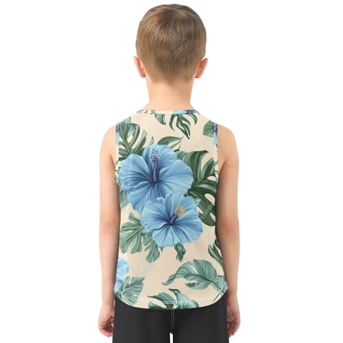 susiyo Summer Hibiscus Flowers Boys Sleeveless Tank Top Girls Athletic T Shirt3