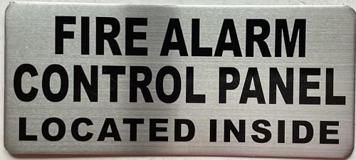 FIRE ALARM CONTROL PANEL LOCATED INSIDE SIGN - FACP INSIDE SIGN (BRUS SILVER, Aluminum, SIZE 3.5X8 INCH, DOUBLE SIDED TAPE) - Thumbnail 3