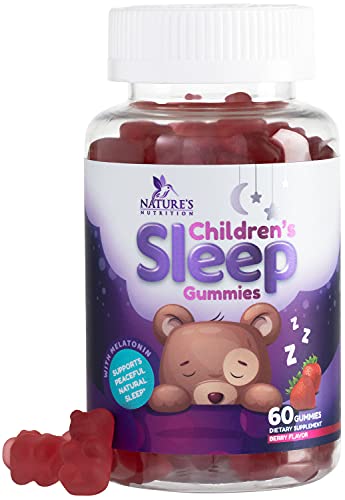 Childrens Sleep Support Gummies Natural Melatonin Gummy for Kids - 2mg Chewable Sleep Support Supplement - Best Vegan Non Habit Forming Stress Support Chews for Toddlers, Kids and Teens - 60 Gummies