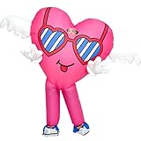 Rafalacy Disfraz inflable de amor para adultos, disfraz de corazón rosa para San Valentín, día de la madre, boda, aniversario