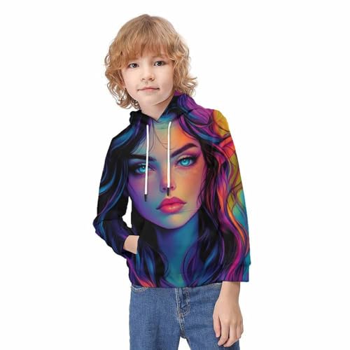 Sweat à capuche imprimé 3D relief pull tendance manches longues ado - 2