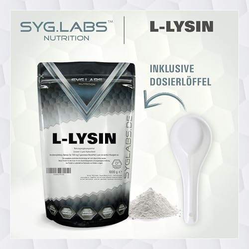 L-Lysin Pulver 100% rein - 1000g Aminosäure Lysin - 1kg - ohne Zusatzstoffe - vegan -mit Messlöffel – Bild 4