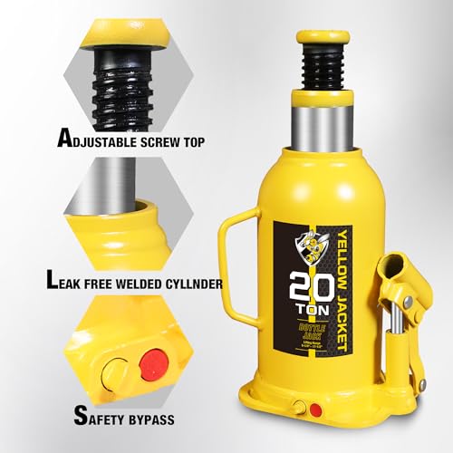 Cric bouteille soudé multidirectionnel Yellow Jacket jaune 20t