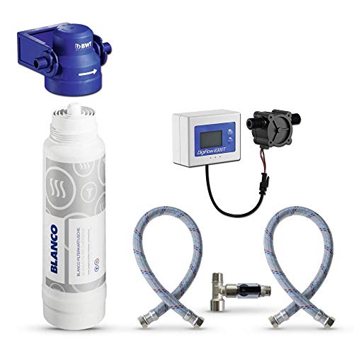 Untertisch-Wasserfilter: BWT Mehrstufen-Filterkartusche für BLANCO FONTAS 2 || 525273, Filterkopf von BWT, Filterwechselanzeige Digiflow, Flexschlauch, Eckventil-Adapter Ideal für Kaffeemaschine Cover
