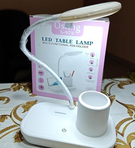 Image of LED Table Lamp, Square Shape, with USB Input, Indoor Lighting