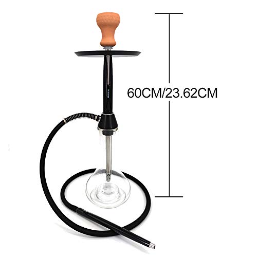 HIMAPETTR Premium Shisha Set Komplett, 60cm Hookah, Edelstahl Glas, Transparent, Komplettes Shisha-kit, Premium, Leicht… – Bild 3