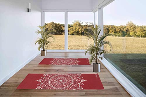 Handmade Yoga Exercise Mat Topper | Workout Mats For Pilates, Yoga & Fitness | Eco-Friendly | Cotton Weave | Aerobics Stretching Training Mats | Gym Runner | 2’ X 6’ | Red – The Home Talk Store #TOP7