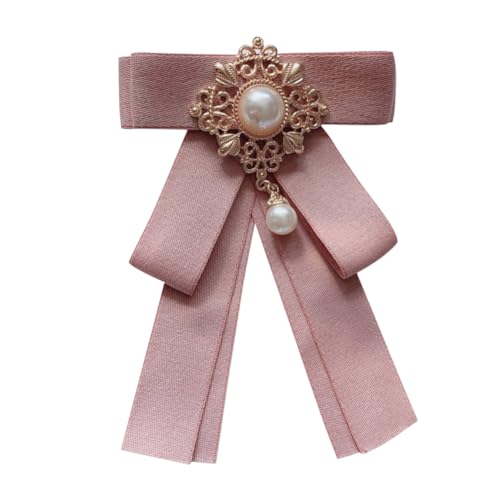 Image of Rhinestone Retro British Style Pre-tied Adjustable Fabric Ribbon Bow Tie for Women Men Uniform Necktie Bownot
