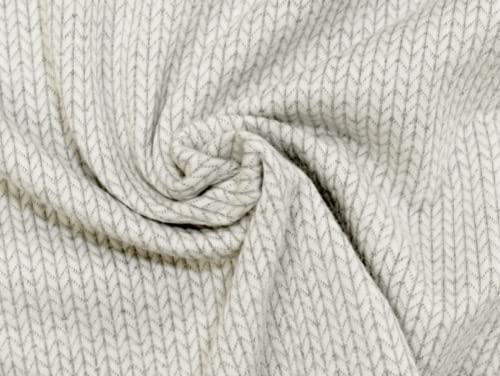 Minerva Tejido de punto elástico con textura jacquard natural - por metro