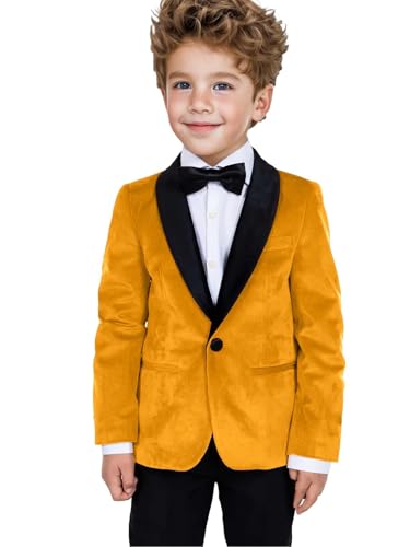 ORBITRAY Velvet Page Boy Blazer for Wedding Boys Velvet Kid Toddler Tuxedo Suit Jacket