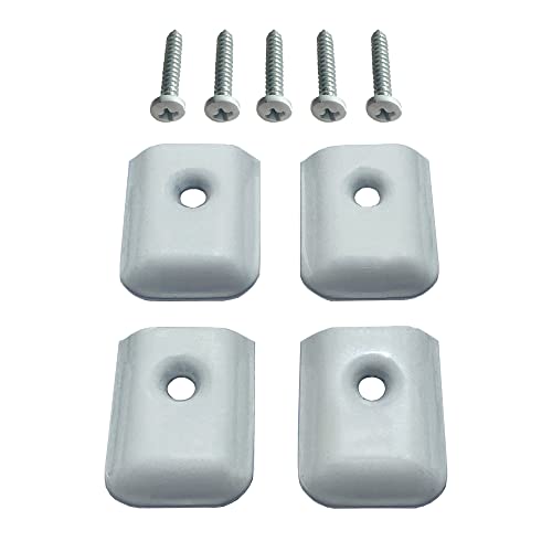 Capuchon plat blanc alu lot de 4 pour vinyle 1,9cm vis incluses
