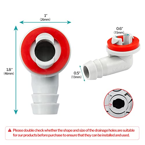 LitKiwi Air Conditioner Drain Kit,AC Drain Hose Connector Elbow Fitting
