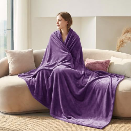 CozyLux Kuscheldecke Flauschig Decke 230x270 cm Purpur – Ansicht 3