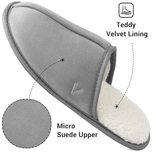 Image of Mens Scuff Slippers Micro Suede Memory Foam Slide Clogs Slip on Indoor Outdoor House Shoes