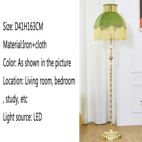 Lámpara de pie LED estilo francés con borlas para sala 3