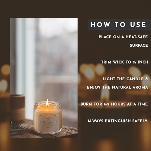Image of Therapia Stressfree and Calming Neroli & Jasmine Candle | 200gms| More Than 12 Hours Burn Time|Aromatherapy Soy Candles Gifts for Stress Relief, Calmness and Home Spa