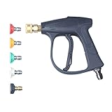 DUSICHIN DUS-038 High Pressure Washer Gun,3000 PSI Max, 5 Pressure Water Washer Nozzles, 2.5 Tips, 3/8' Inlet