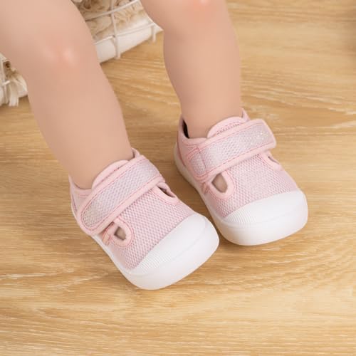 Babelvit Toddler Girls Boys Classic Sneakers Baby T-Strap Hook Loop Breathable Mesh Anti-Collision Walking Shoes Infant Non Slip Comfortable Casual School Shoes2