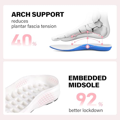 Image of JACKSHIBO Wide Toe Box Shoes Women Slip on Arch Support Sneakers | Running Athletic Walking Tennis Slip in Plantar Fasciitis Orthopedic Ortho Hands Free Shoes Zero Drop Cushion Thick Sole