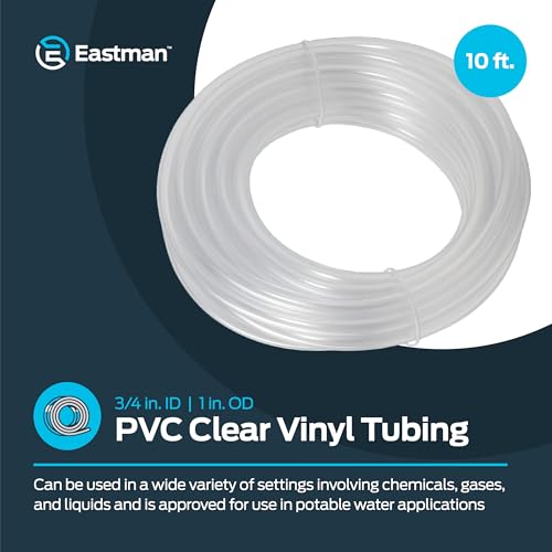 Image of Eastman 3 /4 Inch ID (1 Inch OD) PVC Clear Vinyl Tubing, 10 Foot Length, 98624