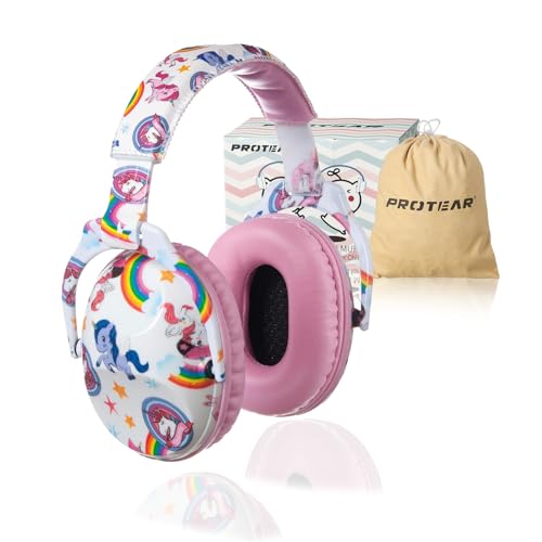 Kids Hearing Protection 25dB NRR Noise Reduction Sound Proof for Kids Toddler Safety Earmuffs for Concert Airplane Autism Monster Jam Travel School- Pink Unicorn