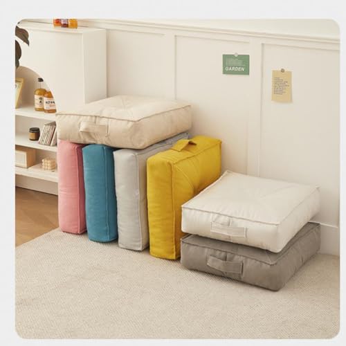 Cuscino rialzo extra spesso, 15 cm, 100% cotone, per poltrona, auto e ufficio, comfort ideale per anziani e recupero post-operatorio, quadrato, blu (60 x 60 cm)