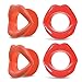 Safe Silicone Rubber Anti-wrinkle Face Slim Muscle Lips Trainer Mouth Tightener Face-lift Slimmer (4 pcs, 2 Pink and 2 Red)