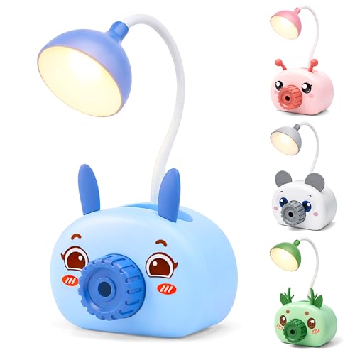 Image of VGRASSP 2 in 1 LED Table Lamp Pencil Sharpener Toy for Kids with Adjustable and Flexible Neck, Soft Color Changing Light - Cute Bunny Study Desk Lamp Gift - Color and Design As Per Stock