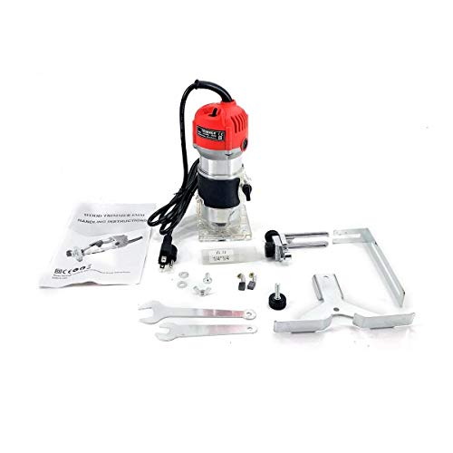 Cozyel 110V 800W Palm Router Electric Hand Trimmer Wood Router 1/4" Collets Woodworking Tool Laminate Trimmer