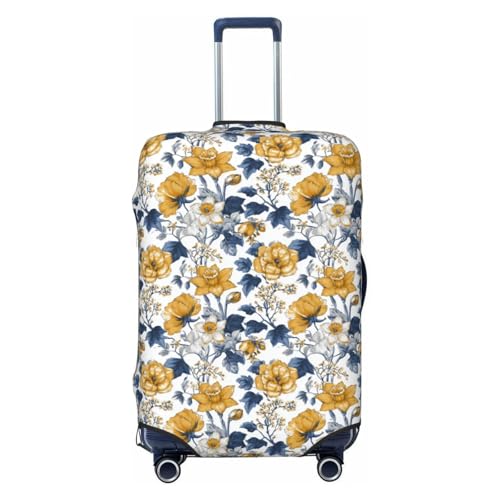 Pattern Of Daffodils And Ivy Elastic Travel Luggage Covers Dustproof Scratch-Resistant Suitcase Protector Fit 22-24 Inch