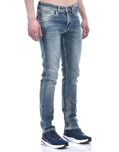 Image of Numero Uno Men's Light Blue Skinny-Fit Sustainable Jeans