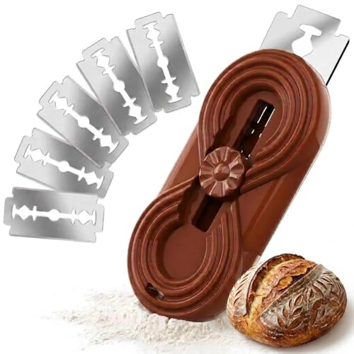 Bread Lame Dough Scoring Tool Retractable & Magnetic Sourdough Scoring with Anti-Slip Handle Professional Bread Scorer for Artisan Sourdough Baking + 5 Stainless Steel Spares