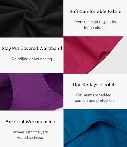 Image of wirarpa Women's Cotton Underwear Full Coverage Cotton Briefs 5 Pack