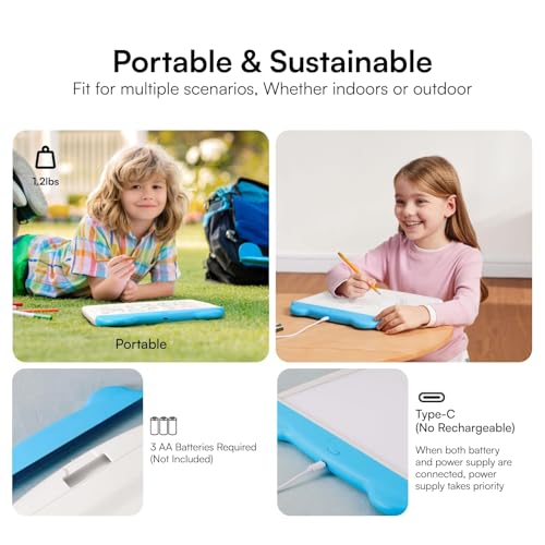 Caydo P-001W Light Up Tracing Pad, 3 Brightness Levels Kids Light Board thumb #5