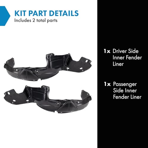 Image of TRQ Inner Fender Liner Set Compatible with 1999-2001 Acura TL AC1248106 AC1249106