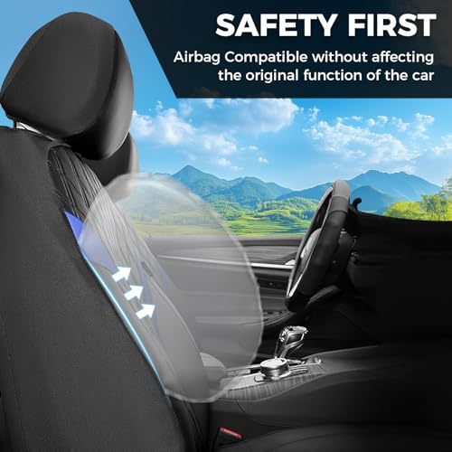 Image of FLORICH Car Seat Covers Full Set, Leather Seat Covers for Cars, Car Seat Protector Waterproof, Universal Automotive Seat Covers Breathable, Front and Rear Car Seat Cover Fit for Most Sedans SUV Truck