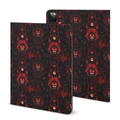 Coque iPad Pro 11 avec porte-crayon imprimé lion rouge