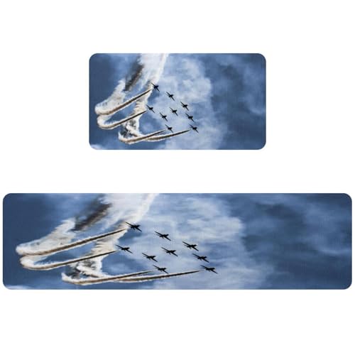 Alfombrillas de cocina para pasillo y cuarto de lavado VAPOKF dise&ntilde;o aviones 2