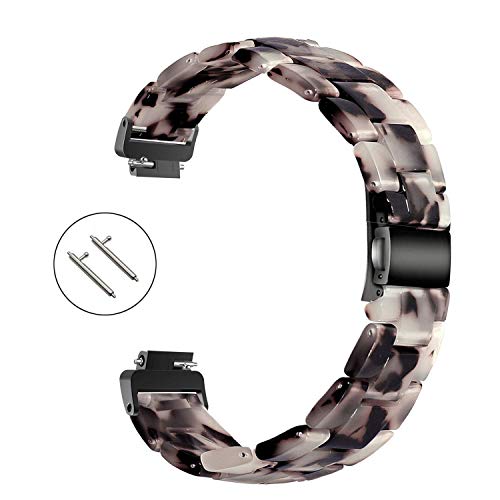 Image of Wongeto Compatible with Fitbit Inspire 2 & Inspire /Inspire HR Bands for Women, Resin Wristband Strap Bands for Fitbit Inspire accssorises (Flower Grey)