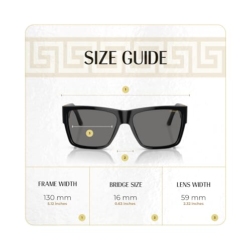 Versace VE4296 Square Polarized Sunglasses Bundle for Men Women, Black/Grey - image 4