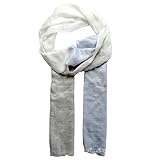  Passigatti Modal-Kashmir Schal mit Farbverlauf (Hellblau/Creme/Grau) Muster 70 x 190 cm Damenschal: Farbe 12-Ecru
