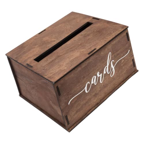 Caja de madera para tarjetas de recepción y almacenamiento de recuerdos 11x10x6 2