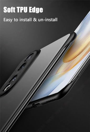 Image of REALCASE Honor 90 5G Back Cover Case | Stylish Frameless Matte Hard Back Skin | Soft TPU Shock Proof Bumper Back Cover Case for Honor 90 5G (Blue)